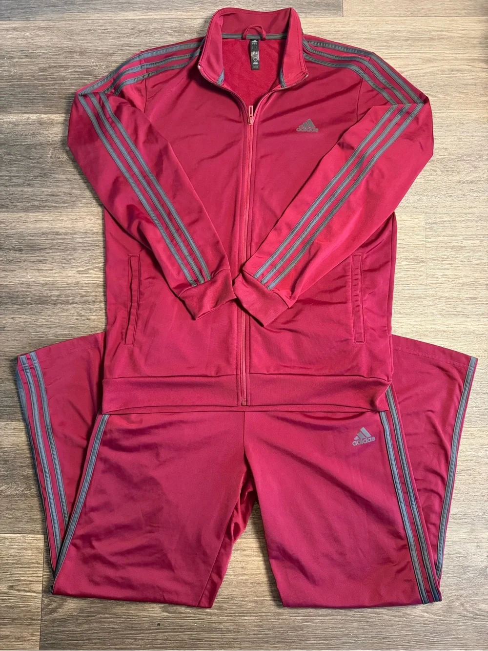 adidas Mens Track Jacket & Joggers with Gray Stripes